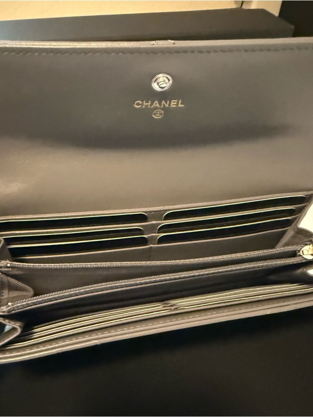 CHANEL Quilted Lambskin Wallet - Gray - Picture 4 of 4